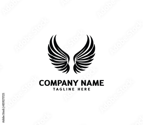 Wings logo vector illustration. Wings logo design. Modern angel wings. Shallotte of angle wings