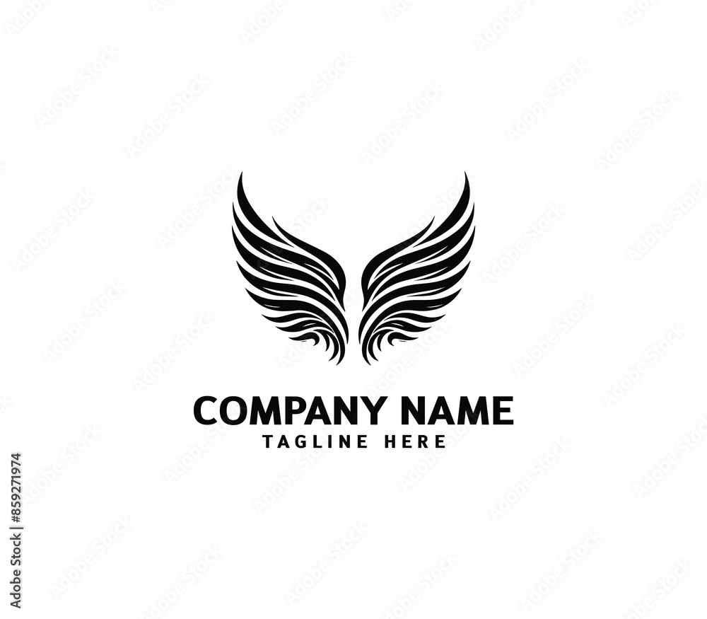 Wings logo vector illustration. Wings logo design. Modern angel wings. Shallotte of angle wings Wings logo vector illustration. Wings logo design. Modern angel wings. Shallotte of angle wings