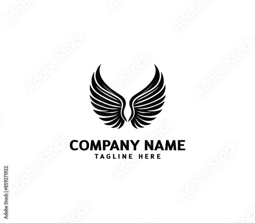 Wings logo vector illustration. Wings logo design. Modern angel wings. Shallotte of angle wings