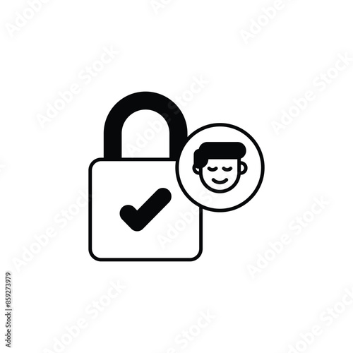 access control icon design with white background stock illustration