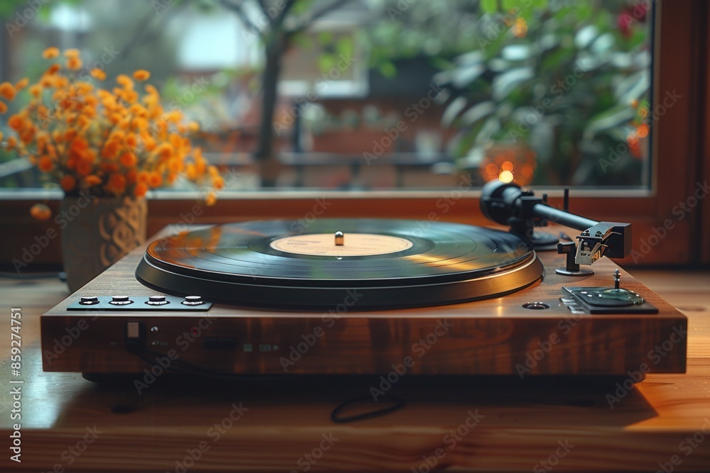 Obraz premium old gramophone playing music