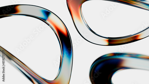 Φωτογραφία Glass abstract geometry 3D. 3D illustration render.
