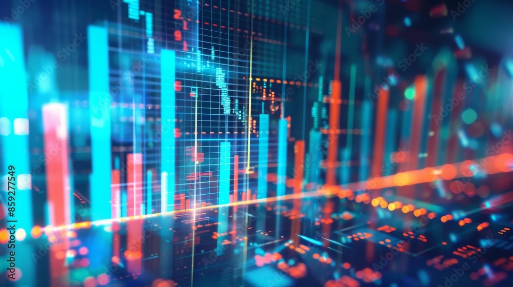 Abstract Digital Data Visualization with Colorful Charts Abstract Digital Data Visualization with Colorful Charts