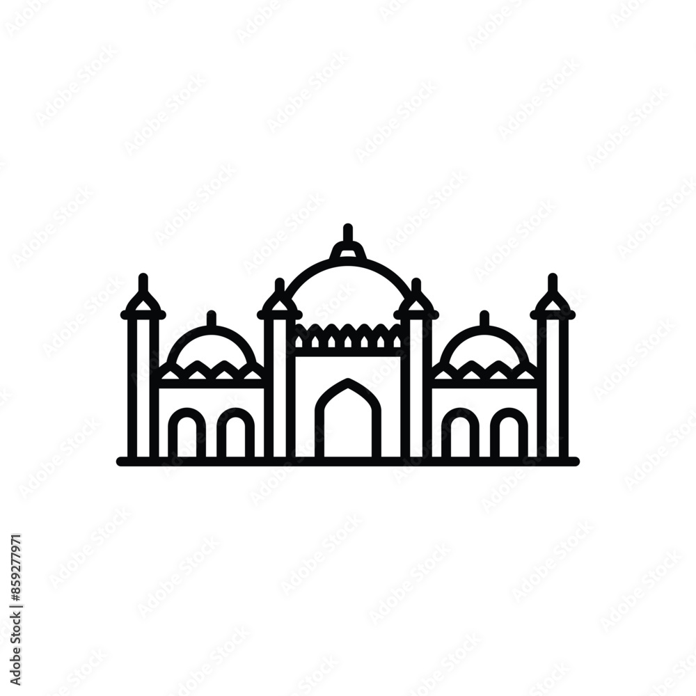 Badshahi mosque vector icon Badshahi mosque vector icon