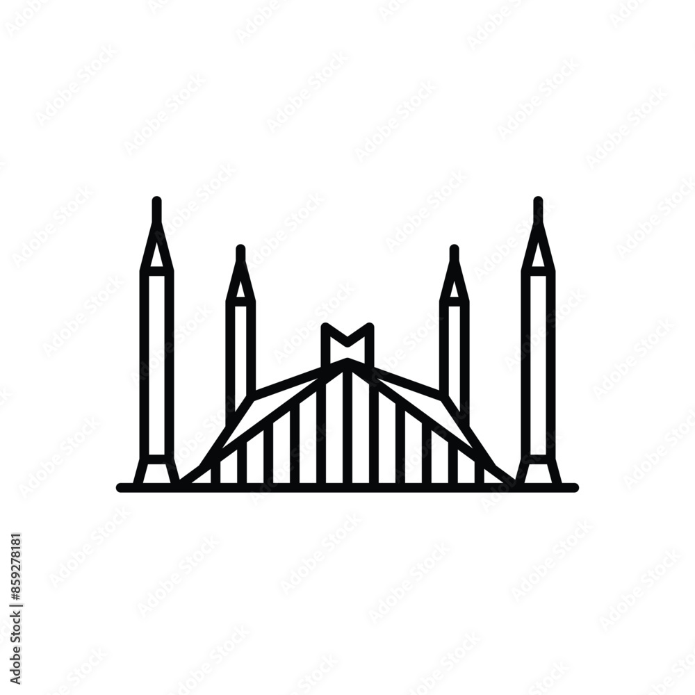 Faisal mosque vector icon Faisal mosque vector icon