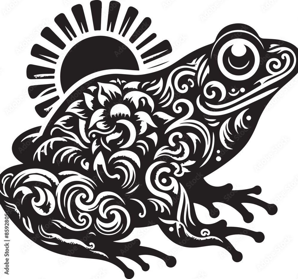 Frog design silhouette vector art work EPS file Generator AI Frog design silhouette vector art work EPS file Generator AI