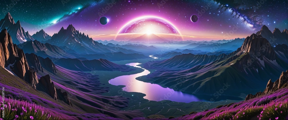 Fototapeta premium Space Odyssey: A Celestial Journey