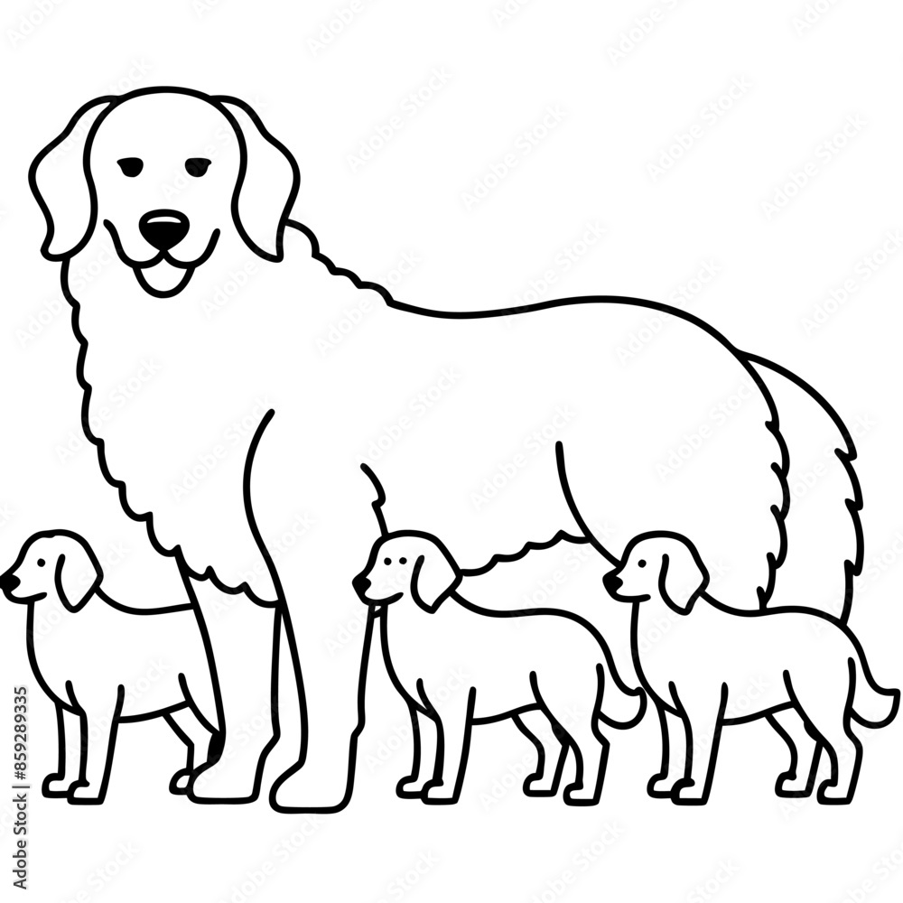 Obraz premium Dog breeds coloring pages