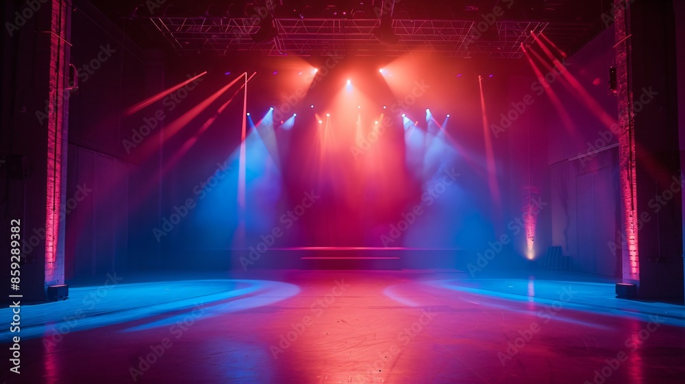 Contemporary Dance Stage Illuminated With Spotlights For A Modern Dance
