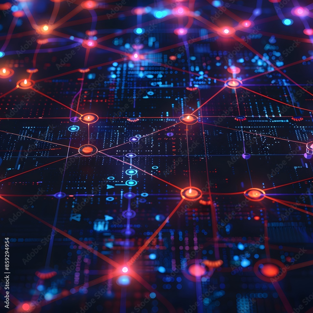 Secure Virtual Private Network Connection Concept Illustration with Dark Color Scheme and Bright Highlights Secure Virtual Private Network Connection Concept Illustration with Dark Color Scheme and Bright Highlights