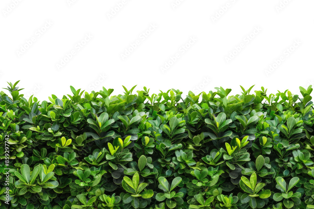 Green bush or wall of shrubs isolated on white background. Green leaves wall with clipping path Green bush or wall of shrubs isolated on white background. Green leaves wall with clipping path