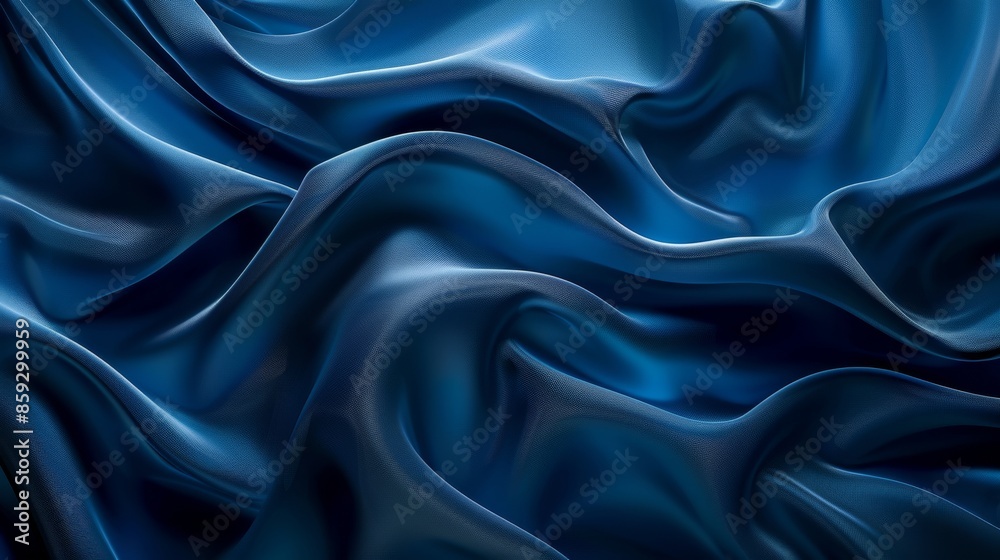 Abstract Blue Satin Drape