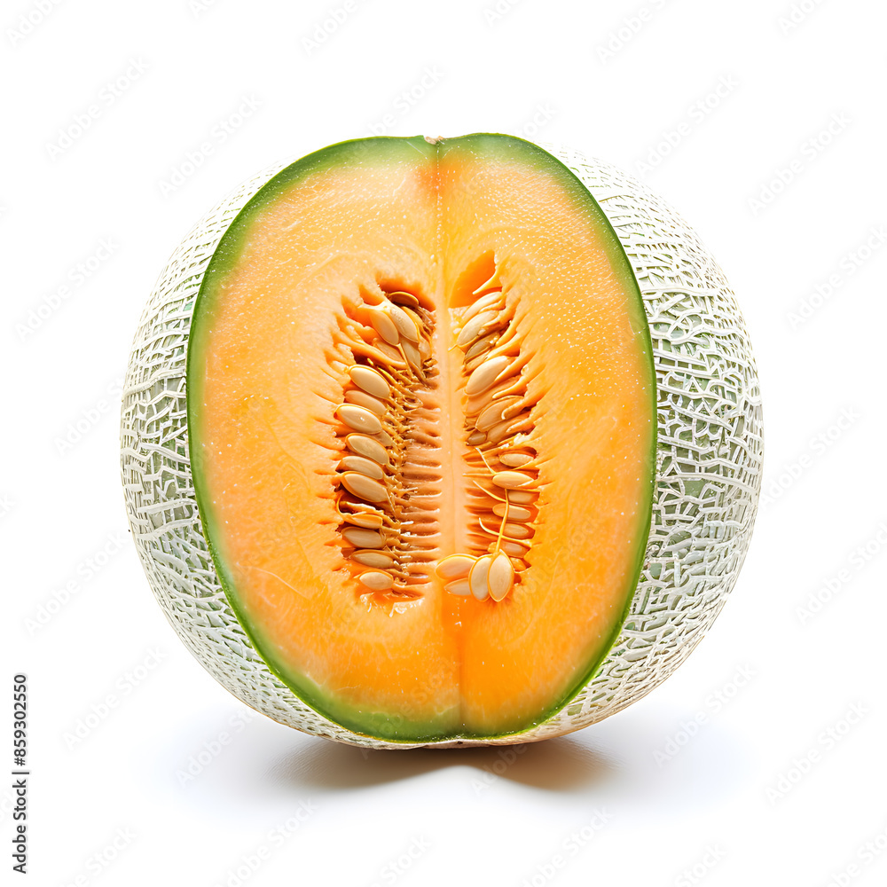 Cantaloupe melon isolated on white background