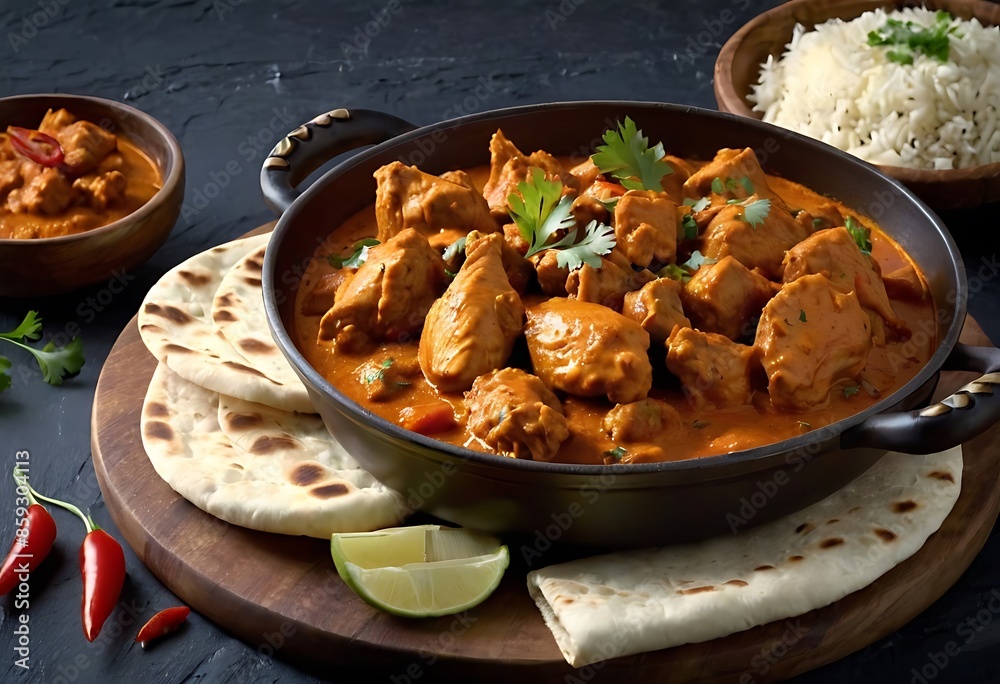 Delicious butter chicken curry, A tasty dish from Indian cuisine Delicious butter chicken curry, A tasty dish from Indian cuisine