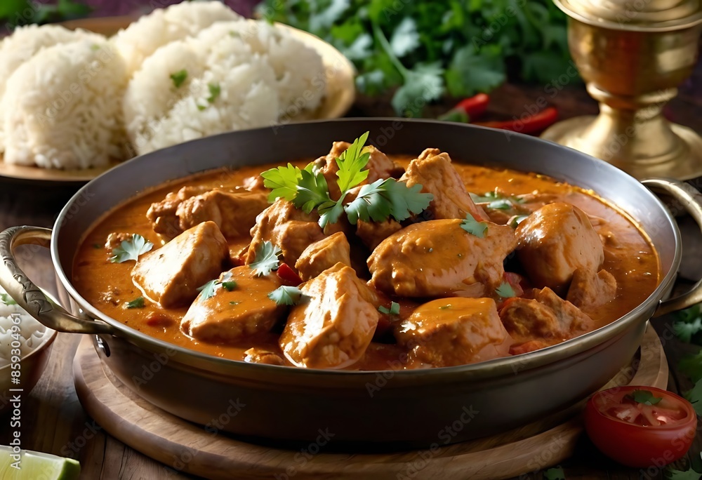 Delicious butter chicken curry, A tasty dish from Indian cuisine Delicious butter chicken curry, A tasty dish from Indian cuisine