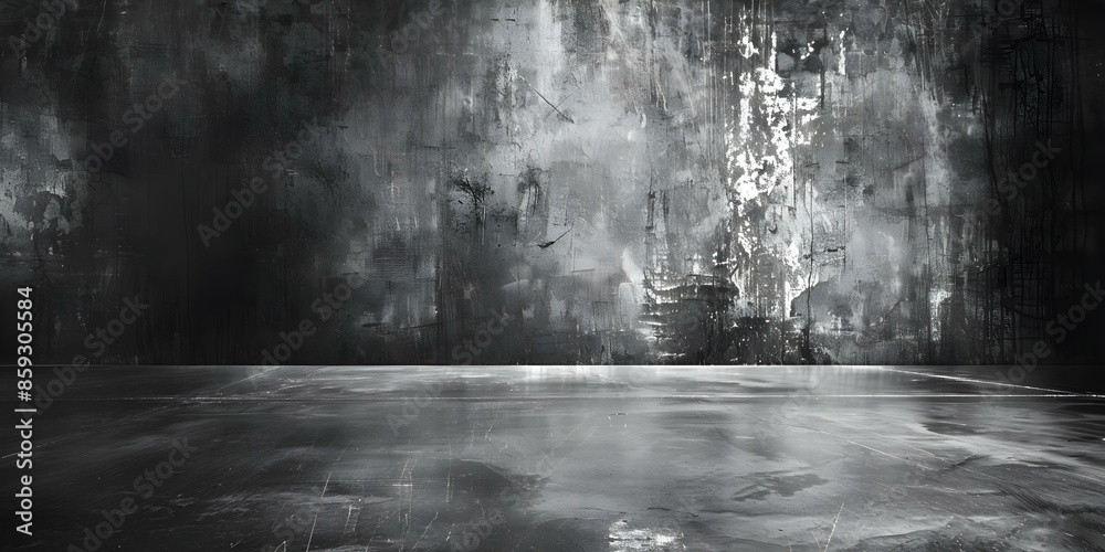 Fototapeta premium Vintage style black and white concrete grunge wall texture background. Concept Vintage, Black and White, Concrete, Grunge, Wall Texture