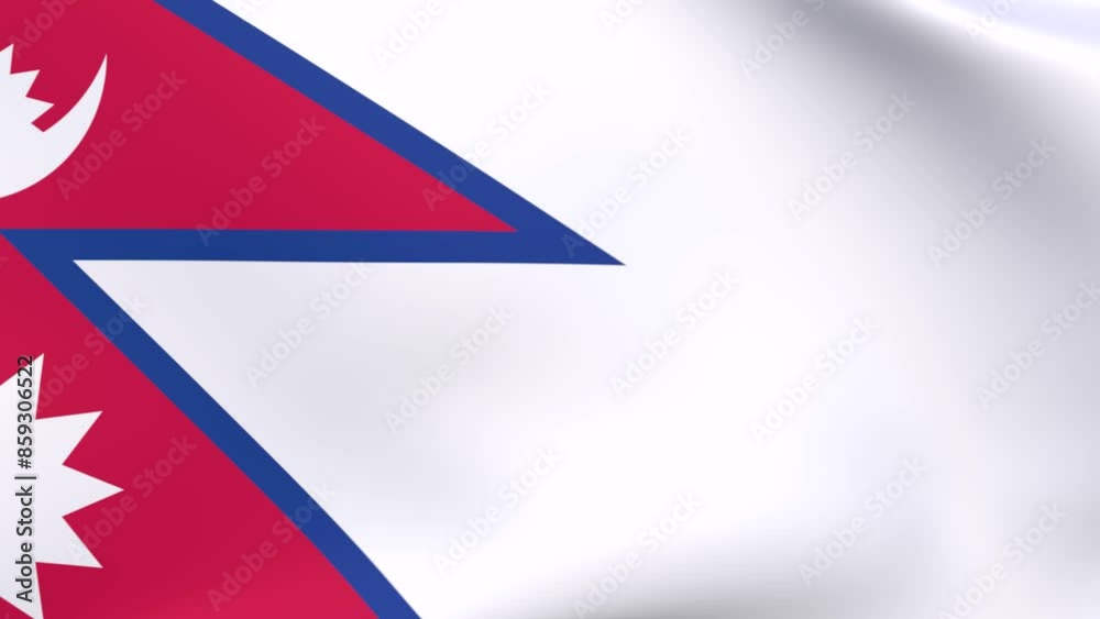 Waving flag of Nepal Animation 3D render Method Waving flag of Nepal Animation 3D render Method