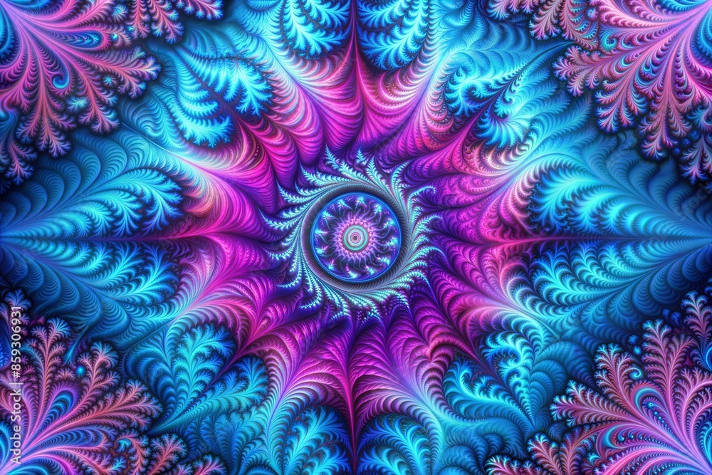 colorful fractal pattern.3d rendering