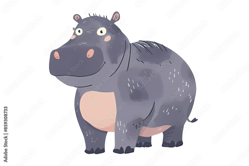 Cute hippopotamus,safari animals.Wild animals of Africa.Simple cartoon flat illustration on transparent background PNG Cute hippopotamus,safari animals.Wild animals of Africa.Simple cartoon flat illustration on transparent background PNG