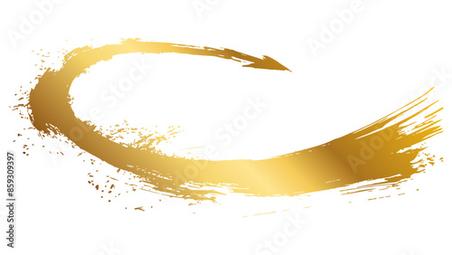 金のインクで描いた矢印