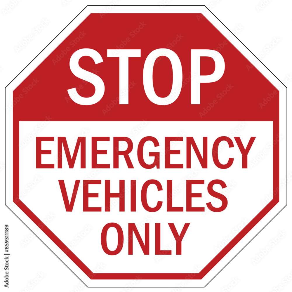 Emergency vehicle and ambulance parking sign Emergency vehicle and ambulance parking sign