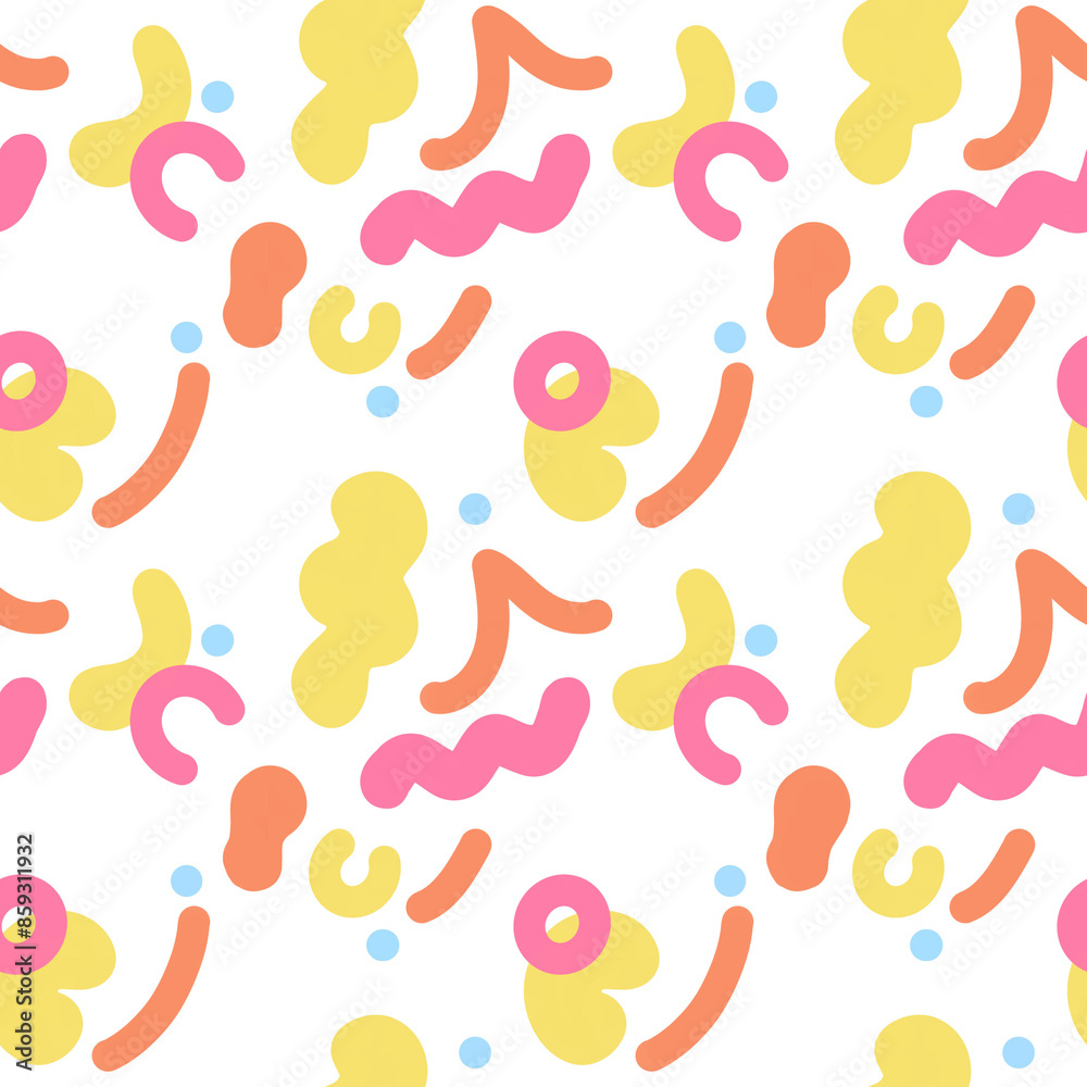 Colorful abstract pattern with shapes and squiggles Colorful abstract pattern with shapes and squiggles