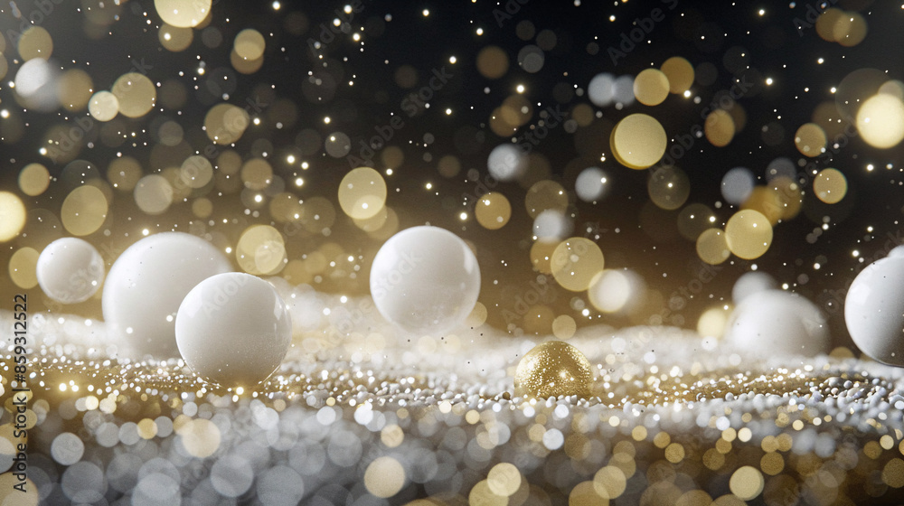 Abstract Gold and White Background with Glitter. Abstract Gold and White Background with Glitter.