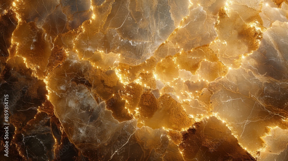 Close-up of a mesmerizing golden abstract marble texture, showcasing intricate patterns and shimmering details that create a luxurious and sophisticated visual appeal. Close-up of a mesmerizing golden abstract marble texture, showcasing intricate patterns and shimmering details that create a luxurious and sophisticated visual appeal.