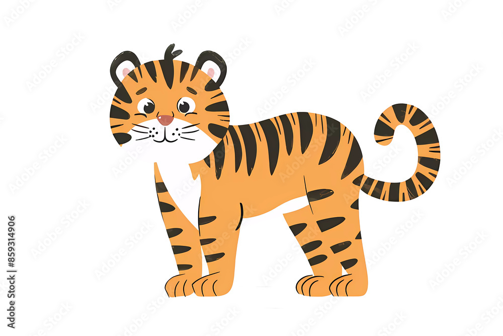 Cute tiger,jungle animals.Wild animals of Africa.Simple cartoon flat illustration on transparent background PNG Cute tiger,jungle animals.Wild animals of Africa.Simple cartoon flat illustration on transparent background PNG