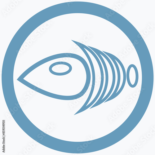 Icon - pointer. Vector image of a fish in the form of electronic waves. Can be used for Wi-Fi and email.