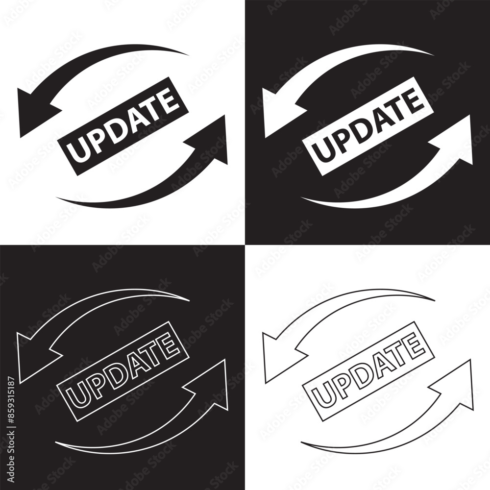 Obraz premium Update icon. isolated on white and black background. EPS 10