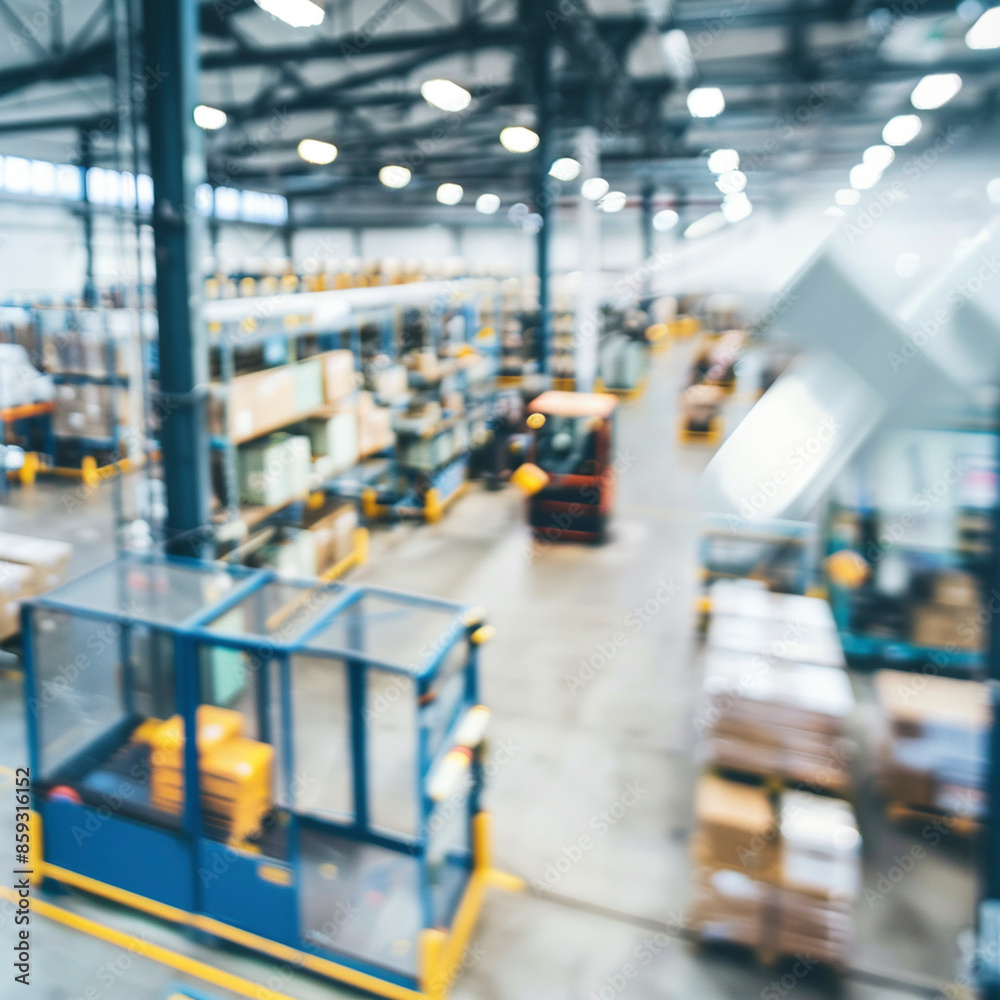 Obraz premium Blurry warehouse interior background