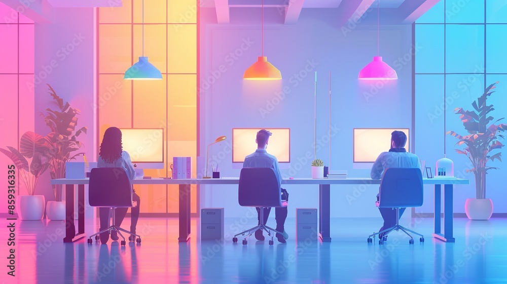 Explore a unique blend of retro office aesthetics and futuristic elements in an abstract contemporary modern background tailored for business graphic concepts Explore a unique blend of retro office aesthetics and futuristic elements in an abstract contemporary modern background tailored for business graphic concepts