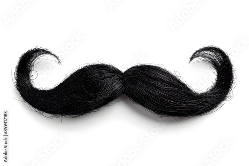 Black moustache isolated on white background