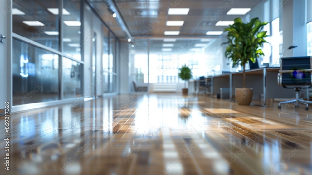 A Bright and Modern Office Corridor A Bright and Modern Office Corridor