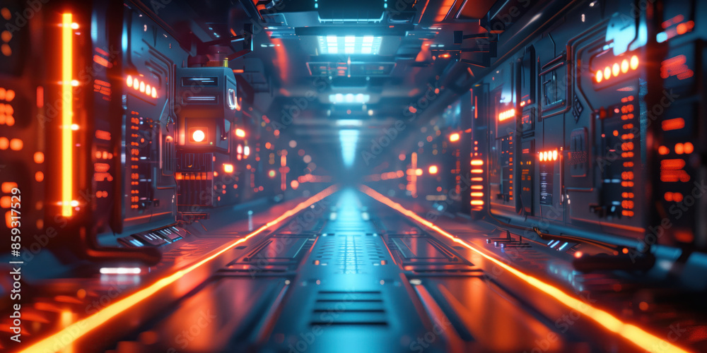 Abstract futuristic sci-fi background. Created with Generative AI technology. Abstract futuristic sci-fi background. Created with Generative AI technology.