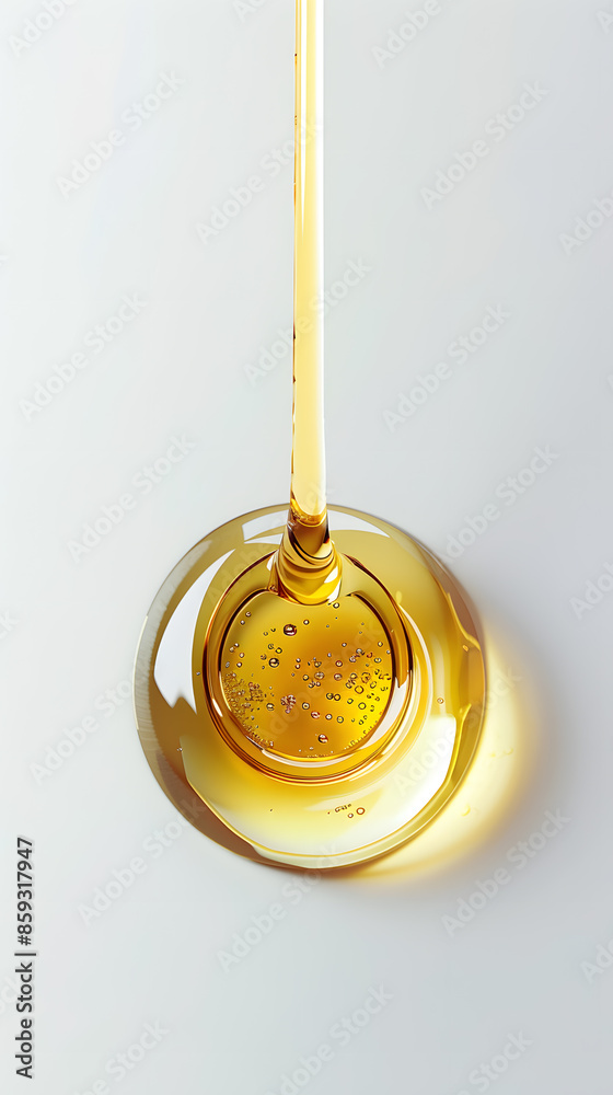 Top view of oil drop dripping isolated on white background Top view of oil drop dripping isolated on white background
