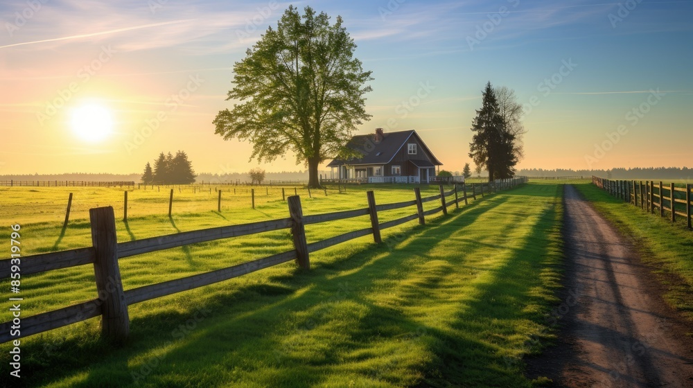 sunset in the countryside