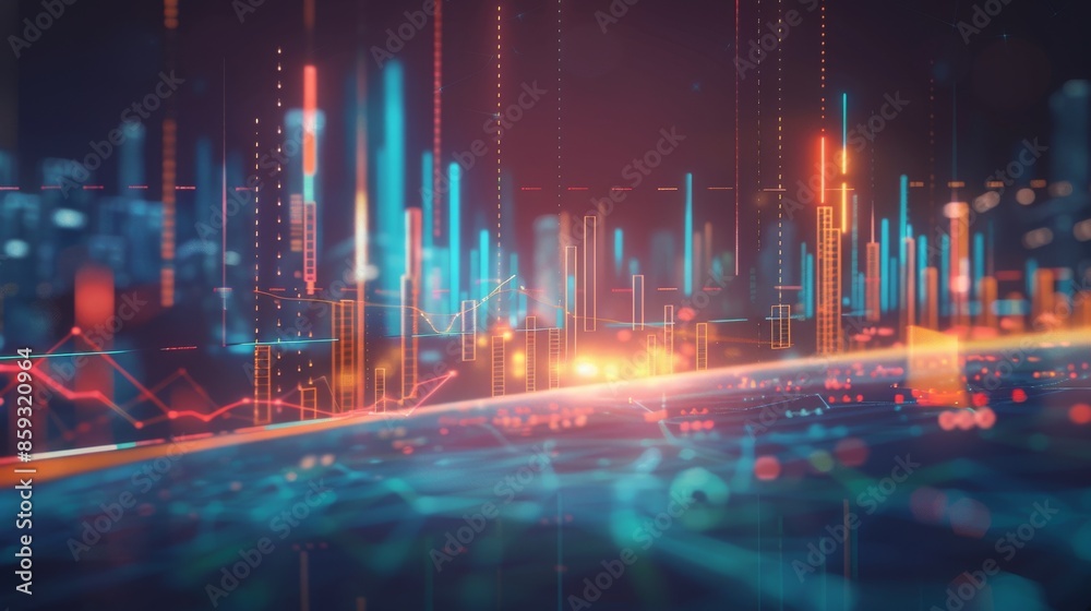 Abstract Digital Landscape with Data Visualization Abstract Digital Landscape with Data Visualization