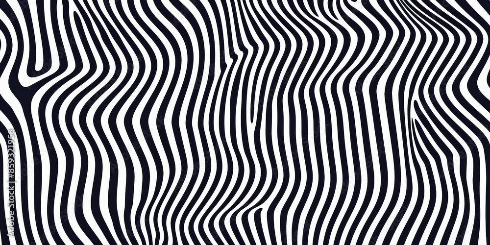 Abstract Black and White Wavy Stripes Pattern Abstract Black and White Wavy Stripes Pattern