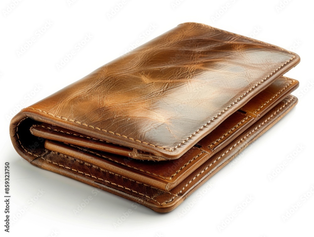 Brown Leather Wallet On A White Background Brown Leather Wallet On A White Background