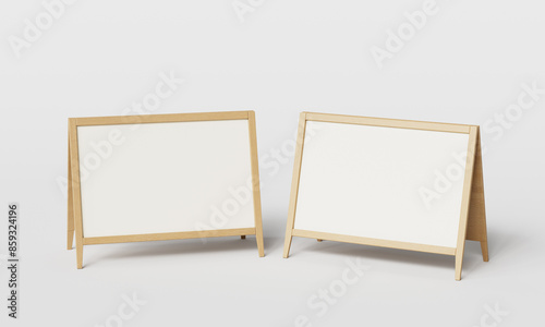 Fototapeta Naklejka Na Ścianę i Meble -  나무 간판 목업 Wood Signboard Mock up