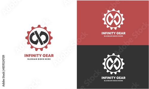 Infinity Gear logo vector template, Creative Infinity logo design concept