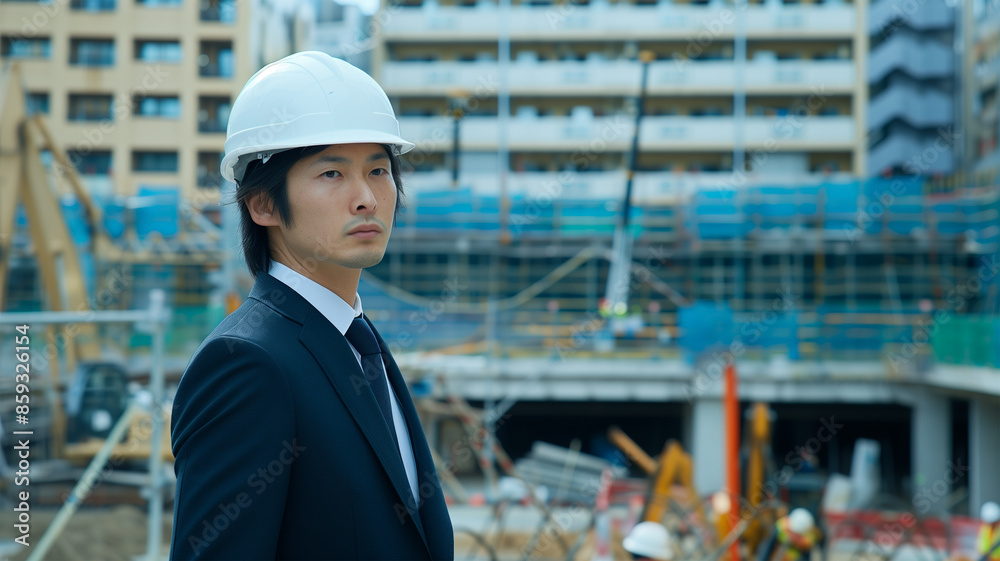 現場で指示を出す若いビジネスマン 現場で指示を出す若いビジネスマン