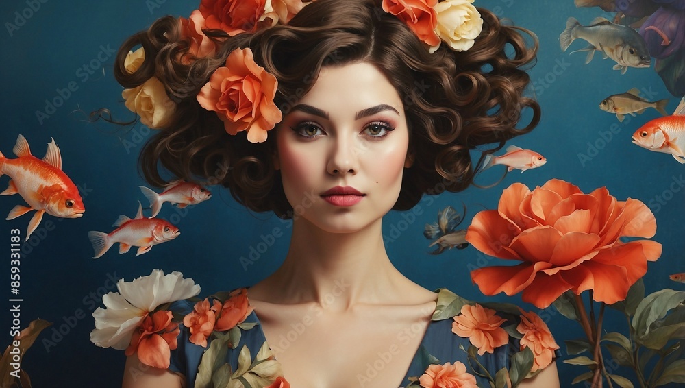 portrait of a girl with flowers portrait of a girl with flowers