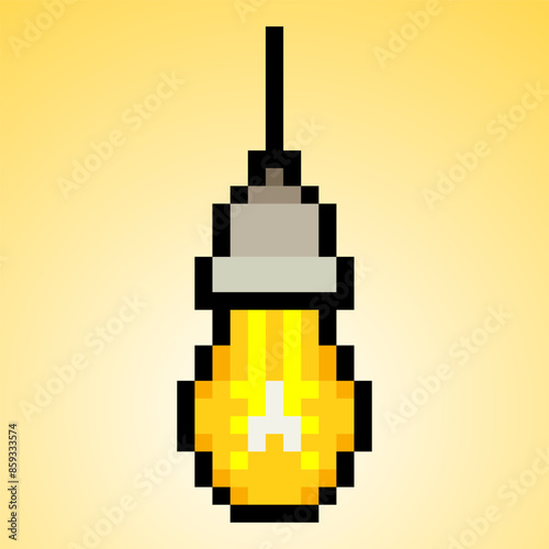 Wallpaper Mural Ceiling light bulb in pixel art style Torontodigital.ca