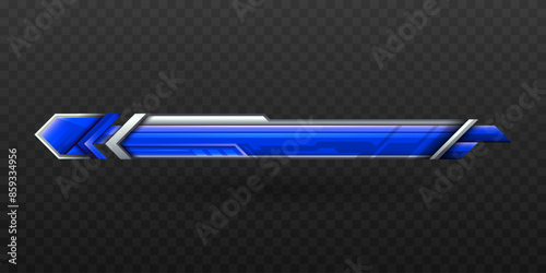 Futuristic Metal Blue Colored Lower Third Banner for Video Broadcast Screen Presentation Titles