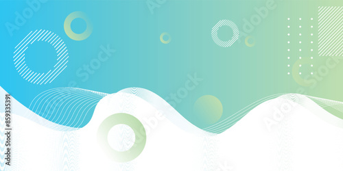 Modern banner background. full color, bright blue green gradation, wave eps 10