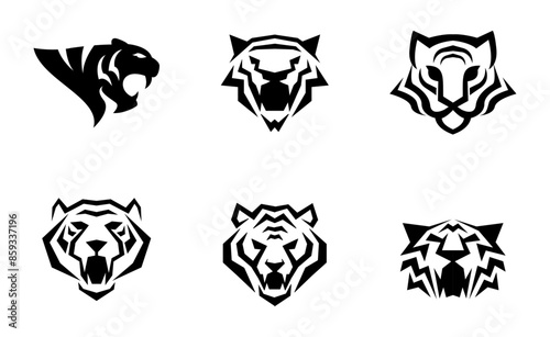 Tiger Black logo icon design illustration