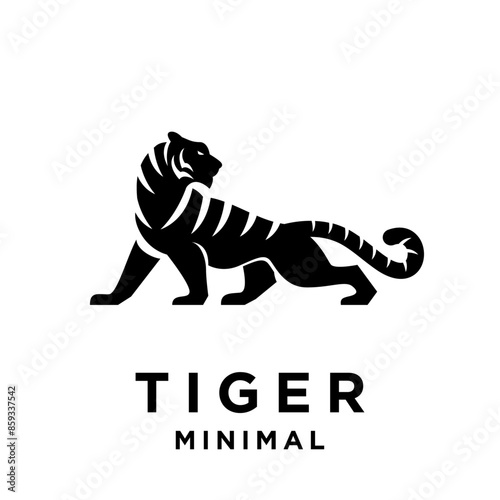 Canvas Print Tiger Black logo icon design illustration
